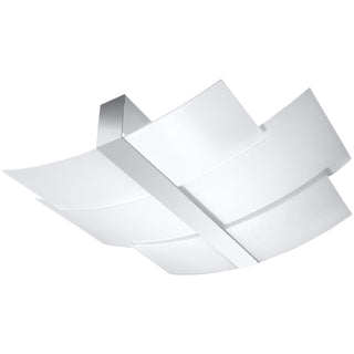 Modern Ceiling Light – White Glass Chrome Lamp | Contemporary Fixture