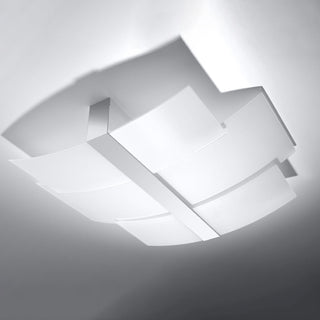 Modern Ceiling Light – White Glass Chrome Lamp | Contemporary Fixture