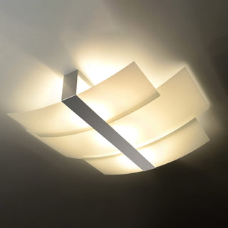 Modern Ceiling Light – White Glass Chrome Lamp | Contemporary Fixture