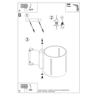 Applique murale moderne en aluminium – Lampe murale grise | Applique murale LED minimaliste pour chambre et couloir