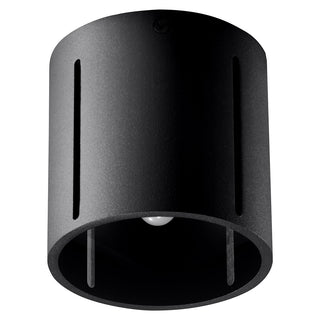 Plafonnier cylindrique noir – Éclairage moderne et compact pour couloirs et bureaux