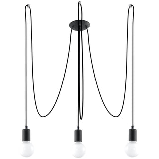 Minimalist Black Chandelier – 3-Light Modern Pendant Lamp for Living Room