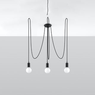 Minimalist Black Chandelier – 3-Light Modern Pendant Lamp for Living Room