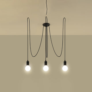 Minimalist Black Chandelier – 3-Light Modern Pendant Lamp for Living Room