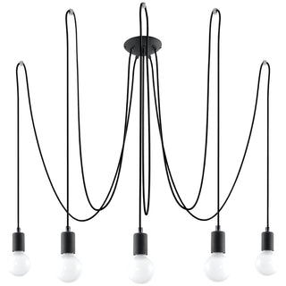 Minimalist Black Chandelier – 5-Light Modern Ceiling Light with Sleek Silhouette