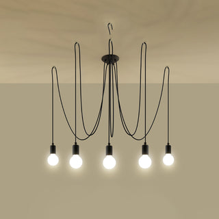 Minimalist Black Chandelier – 5-Light Modern Ceiling Light with Sleek Silhouette
