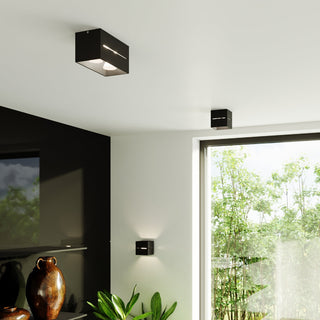 Plafonnier noir perforé – Luminaire moderne en aluminium | Éclairage ambiant doux
