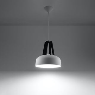 Suspension Bois Acier – Suspension Moderne pour Salle à Manger avec Éclairage Ambiant Chaleureux