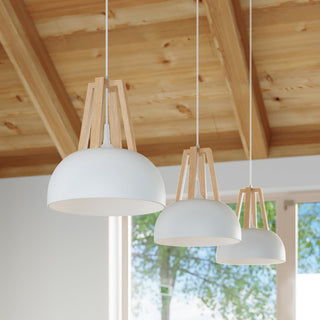 Suspension en bois blanc – Suspension scandinave avec finition en bois chaleureux