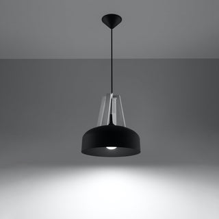 Suspension en bois noir – Luminaire dôme moderne en bois pour salle à manger