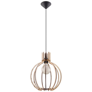 Scandinavian Wood Pendant Light - Natural Wood Lighting | Arvendia Model