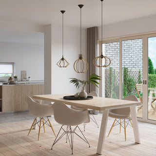 Suspension en bois scandinave - Luminaire en bois naturel | Modèle Arvendia