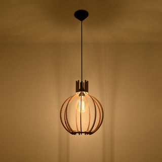 Suspension en bois scandinave - Luminaire en bois naturel | Modèle Arvendia