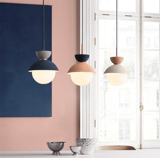 Metal double pendant side angle — colorful G9 hanging lamp