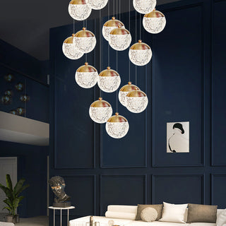 Nordic acrylic pendant in interior — shade modern ceiling lamp