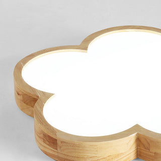 Flower Shaped Ceiling Light – Modern LED Flushmount Wooden Lamp for Bedroom & Dining