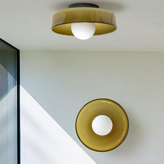 Plafonnier de cuisine moderne - Luminaire rond en verre à montage encastré pour éclairage d'îlot