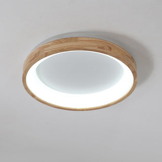 Wood LED Ceiling Light – Retro Geometric Circle Fixture With Energy Efficient Design