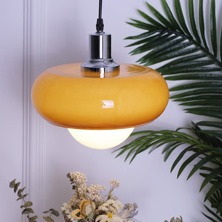 Glass dome pendant with coffee color — Bauhaus design