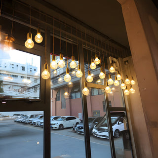 Glass sleek pendant from below — modern LED hanging ceiling light