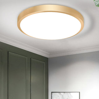 Gold round ceiling lamp vintage flush – warm finish side