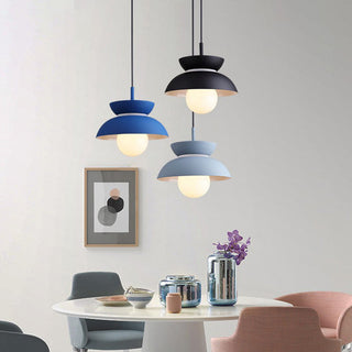 Modern colorful round pendant — E27 metal glass ceiling fixture