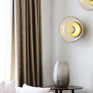 Clear round glass wall lamp modern iron — LED sconce