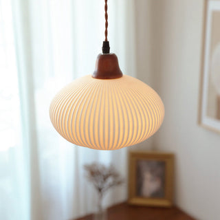 White ceramic pendant with Nordic vintage style