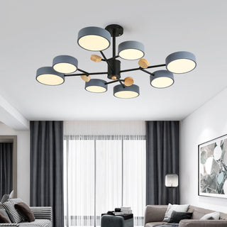 LED acrylic pendant chandelier setting — modern energy efficient wide