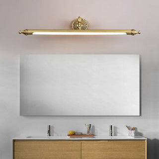 Vintage gold metal bathroom vanity wall lamp illuminated — LED
