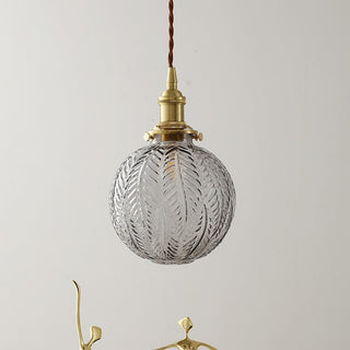 Lámpara colgante de globo de cristal - Pequeña lámpara de globo elegante con acabado en negro y dorado