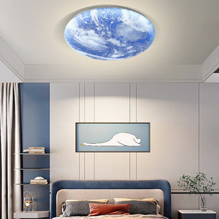 Plafonnier LED Lune - Luminaire Moderne Rond avec Éclairage Doux