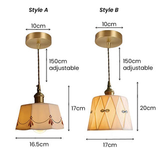 White pendant from below — ceramic classic dining room light