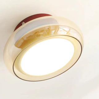 Small warm glow vintage ceiling light, compact acrylic fixture
