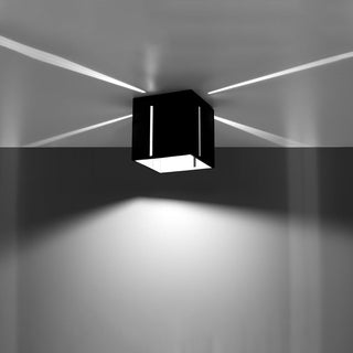 Plafonnier Carré Noir – Plafonnier Perforé Moderne | Lumavera