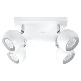 White Ceiling Spotlight – Modern 4-Light Ceiling Lamp with Adjustable Spotlights