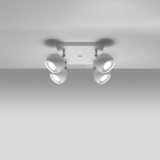 White Ceiling Spotlight – Modern 4-Light Ceiling Lamp with Adjustable Spotlights
