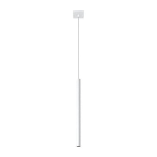 White Metal Pendant Light – Modern Tube Suspension Lamp for Dining & Workspace Illumination