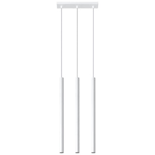 White Pendant Light – Cylindrical Metal Shade Lamp for Living Room Lighting