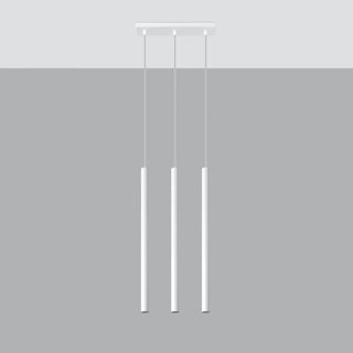 Suspension blanche – Lampe cylindrique en métal pour éclairage de salon