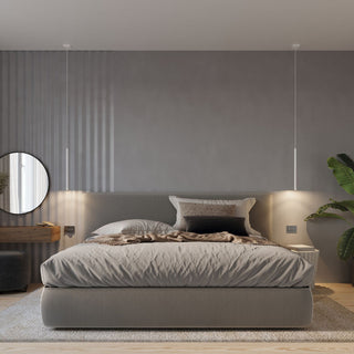 Suspension cylindrique blanche – Luminaire à 5 ampoules pour salon par Lumavera
