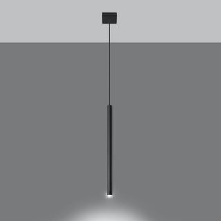 Suspension tube noire – Luminaire suspendu minimaliste pour îlot de cuisine | Lampe tube moderne