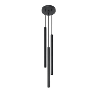 Suspension Cylindrique en Métal Noir – Luminaire Suspendu avec Finition Noire Élégante