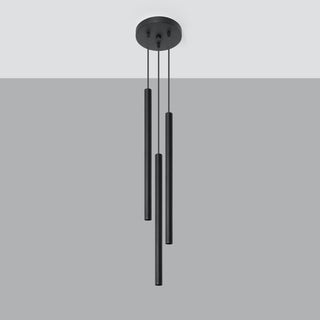 Suspension Cylindrique en Métal Noir – Luminaire Suspendu avec Finition Noire Élégante