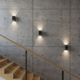Applique Murale Noire Moderne - Lampe Murale Contemporaine en Aluminium | Éclairage Minimaliste Élégant