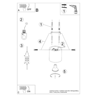 Plafonnier Industriel en Béton – Suspension Grise Style Loft Moderne