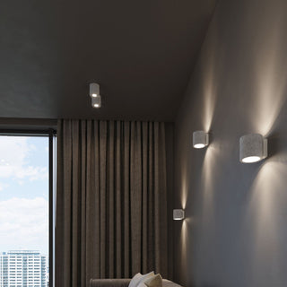 Plafonnier Industriel en Béton – Suspension Grise Style Loft Moderne