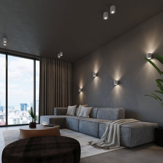 Plafonnier Industriel en Béton – Suspension Grise Style Loft Moderne