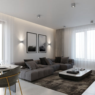 Plafonnier en Béton – Lampe Grise Industrielle | Éclairage de Salon par Lumavera