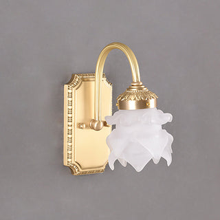 Gold bathroom vanity wall light luxury brass and glass design